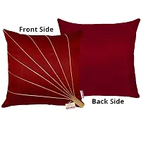 indoAmor Silk Cushion Covers, Stripes Pattern (16x16 Inches, Maroon  Brown Color) - Set of 7 Covers-thumb2