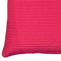 indoAmor Quilted Stripes Silk Cushion Cover (Pink, 16x16 Inches) Set of 5 Pieces-thumb3