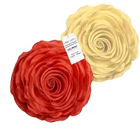indoAmor Rose Design Super Satin Cushion Covers, 16x16 Inches (Multicolor) - Set of 5-thumb1