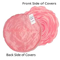 indoAmor Decorative Rose Shape Super Satin Round Cushion Covers, 16x16 Inches (Multicolor) - Set of 7 Covers-thumb3