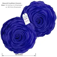 indoAmor Rose Design Super Satin Cushion Covers, 16x16 Inches (Blue  Black) - Set of 7-thumb2