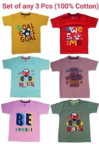 Kids sylish round neck printed t-shirts (set of 3)-thumb1