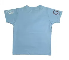 Kids Round Neck T-Shirt With Half Pant (Sky)-thumb2