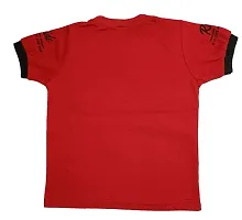 Kids Round Neck T-Shirt With Half Pant (Red)-thumb1