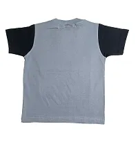 Kids Round Neck T-Shirt With Half Pant (Grey)-thumb2