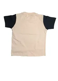 Kids Round Neck T-Shirt With Half Pant (Peach)-thumb3