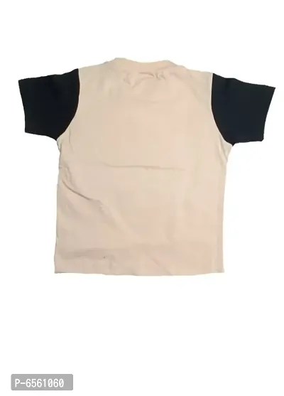 Kids Round Neck T-Shirt With Half Pant (Peach)-thumb4