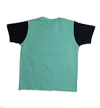 Kids Round Neck T-Shirt With Half Pant (Green)-thumb2