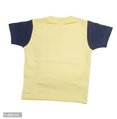 Kids Round Neck T-Shirt With Half Pant (Yellow)-thumb3