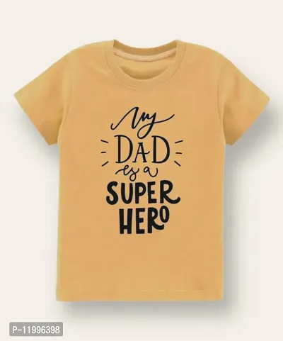 Kids tshirt for boys and girls my dad is hero Camel-thumb0