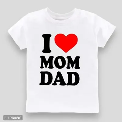 Kids tshirt for boys and girls I love mom dad-thumb0