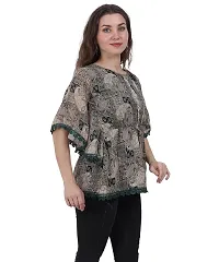 Fashion Insta Chiffon Green Printed Top for Women (Dark Green, XXL)-thumb2