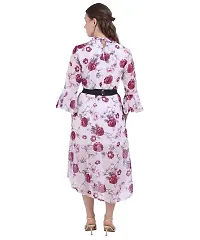 Fashion Insta Polyester Long Dress Printed Frock for Women (White Printed Red, XL)-thumb4