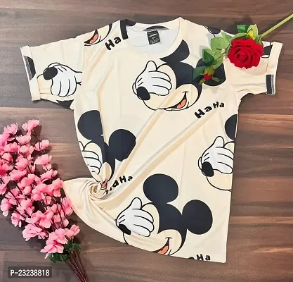 FASHION INSTA Women's Mickeey Mouse Printed Tshirt for Women | Imported Lycra Fabrics | Comfortable Fit