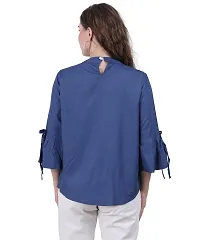 Fashion Insta Viscose Rayon Round Neck Blue Top for Women (Blue, XL)-thumb3
