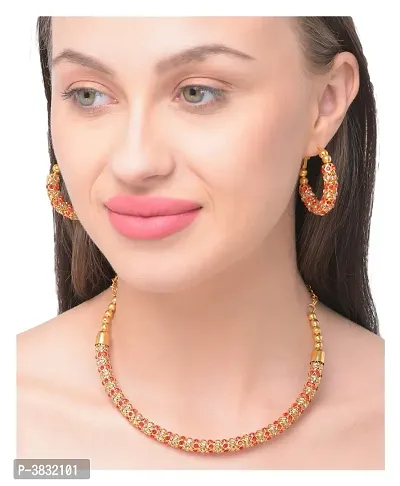 Traditional Alloy Necklace With earrings For Women-thumb0