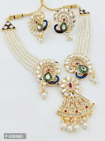 Traditional Alloy Necklace with Earring for Women-thumb0