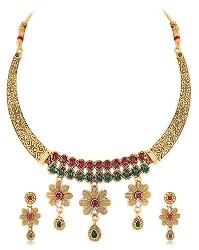 Trendy Gold Plated Alloy Jewellery Set