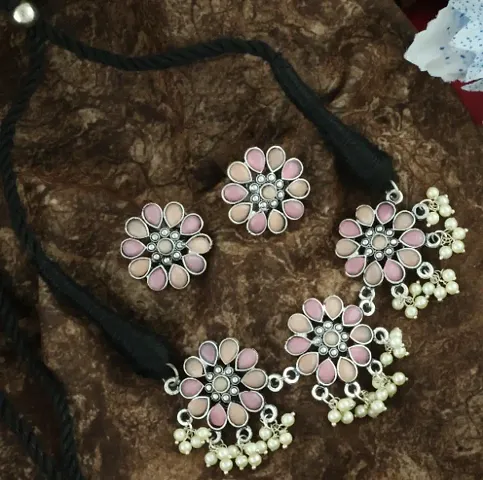 Traditional Plated Choker with Earrings