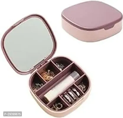 Portable Small Mini Travel Jewelry Case Organizer With Mirror For Women