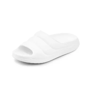Kraasa Cloud Slides for Men  Women | Pillow Slippers Non-Slip Shower Slides | Indoor and Outdoor Slides White UK 6
