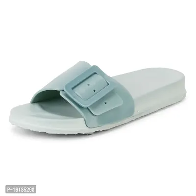 Kraasa  Slides with extra Cushion for Women and Girls | Walking Flip Flops| Indoor and Outdoor Slides Sky UK 3-thumb0