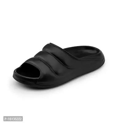 Kraasa Cloud Slides for Men  Women | Pillow Slippers Non-Slip Shower Slides | Indoor and Outdoor Slides Black UK 6-thumb0