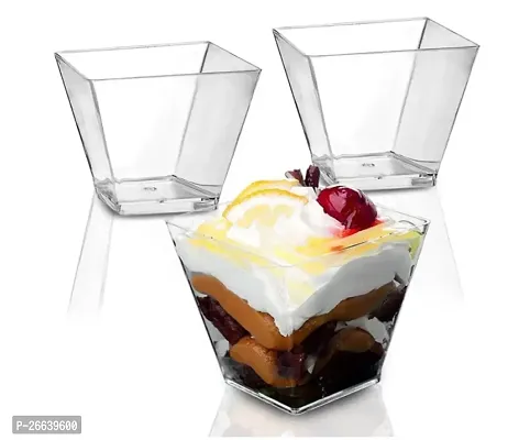 170Ml Transparent Plastic Pudding Dessert Cup Pack Of 3-thumb0