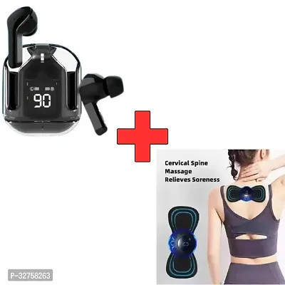 Massager with Ultra Pods Pro, Tws Earbud Bluetooth, Transparent Design ( Pack of 2)-thumb0