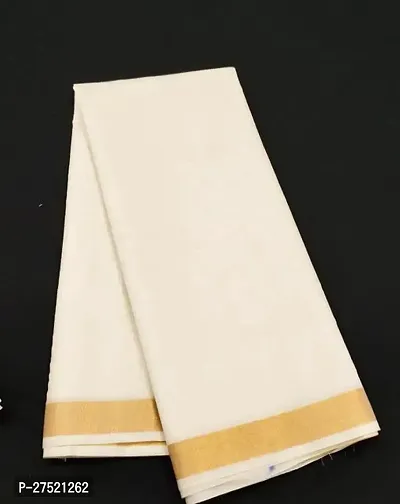 Beautiful White Cotton Silk Solid Saree with Blouse Piece For Women-thumb2