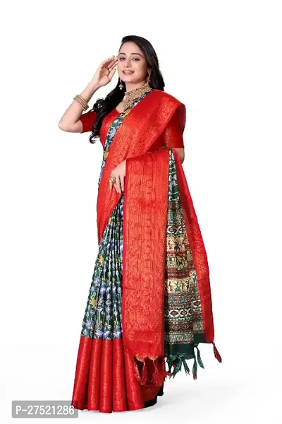 Beautiful Multicoloured Cotton Silk Woven Design Saree with Blouse Piece For Women-thumb4