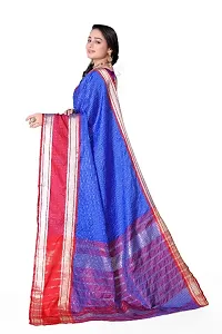 Beautiful Blue Cotton Silk Woven Design Saree with Blouse Piece For Women-thumb4