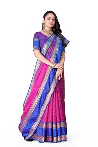 Beautiful Pink Cotton Silk Woven Design Saree with Blouse Piece For Women-thumb3