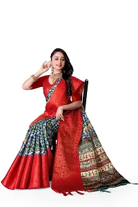 Beautiful Multicoloured Cotton Silk Woven Design Saree with Blouse Piece For Women-thumb4