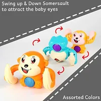 Dancing Musical Toy for Kids Baby Tumbling Monkey Doll Toy with Voice Control Sensor Light Music Rotating Arm Sound Toy - Multicolor (Pack of 1)-thumb3
