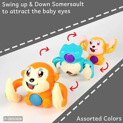 Dancing Musical Toy for Kids Baby Tumbling Monkey Doll Toy with Voice Control Sensor Light Music Rotating Arm Sound Toy - Multicolor (Pack of 1)-thumb4