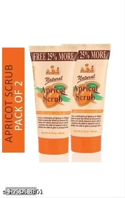 Natural Skin Care Scrub for Face with Apricot for Tan Removal 50gm Pack of 2