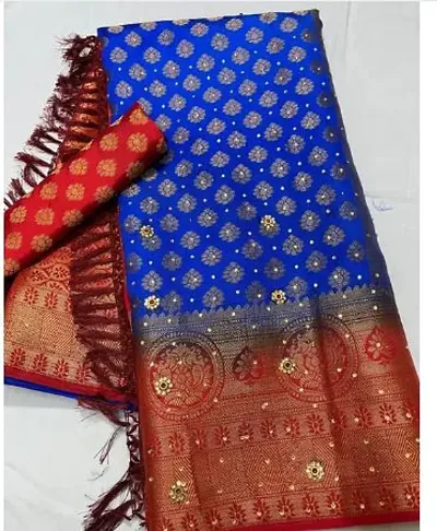 Best Selling Silk Blend Saree with Blouse piece 