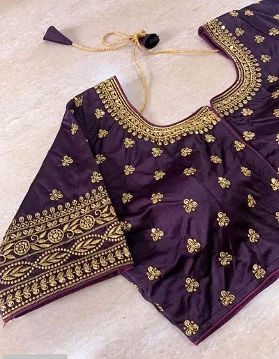 Silk Blend Zari Embroidered Stitched Blouses
