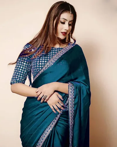 Art Silk Embroidered Saree with Blouse piece