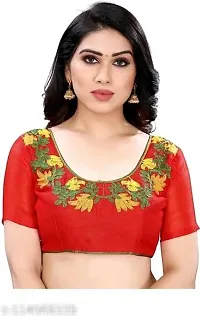 Chanderi Cotton Embroidered Work Saree With Separate Blouse Piece-thumb3