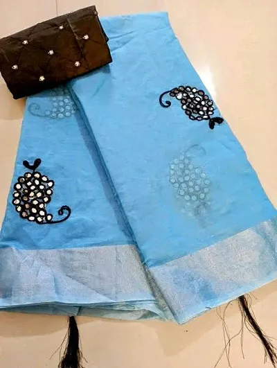 Elegant Chanderi Cotton Saree with Blouse piece 