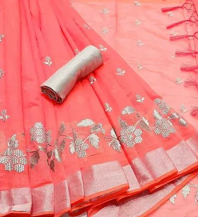 Chanderi Embroidered Saree