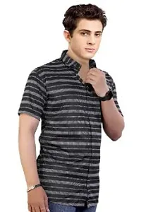JAVERI Men's Formal Polycotton Material, Slim Fit Classic Collar Fullsleeve Casual Shirts (JR-16-Black-M)-thumb2