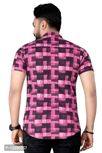 JAVERI Men's Formal Polycotton Material, Slim Fit Classic Collar Fullsleeve Casual Shirts (JR-14-Pink-XL)-thumb2