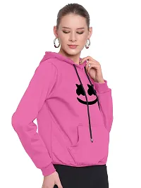 ZINUX Women's and Girls Smail Hoodie for Women | Full Sleeve Stylish Women's Sweatshirts (ZN-J5-SMILE_Pink_M)-thumb1
