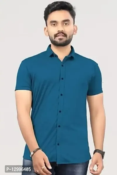 JAVERI Men's Formal Polycotton Material, Slim Fit Classic Collar Fullsleeve Casual Shirts (JR-13-Blue-XL)