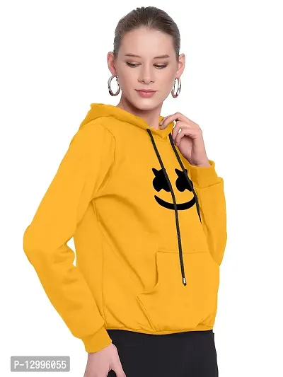 ZINUX Women's and Girls Smail Hoodie for Women | Full Sleeve Stylish Women's Sweatshirts (ZN-J5-SMILE_Yellow_XL)-thumb2
