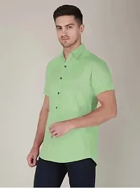 JAVERI Men's Formal Polycotton Material, Slim Fit Classic Collar Fullsleeve Casual Shirts (JR-13-Pista-L) Green-thumb3