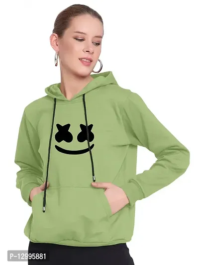 ZINUX Women's and Girls Smail Hoodie for Women | Full Sleeve Stylish Women's Sweatshirts (ZN-J5-SMILE_Pista_M)